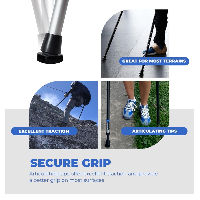 Articulating tips that provide secure grip on most surfaces